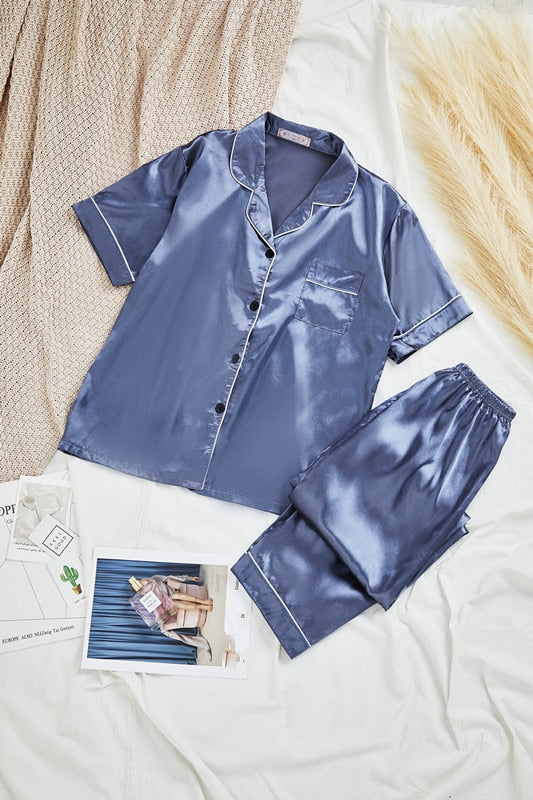 Jade – pyjamaset met V-hals en elastische taille