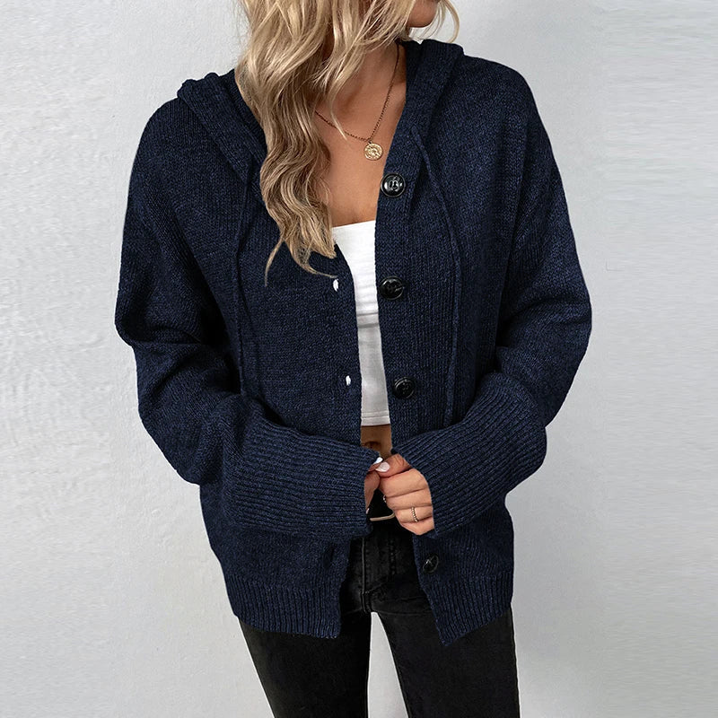 Bo – dikgebreid cardigan-vest met capuchon