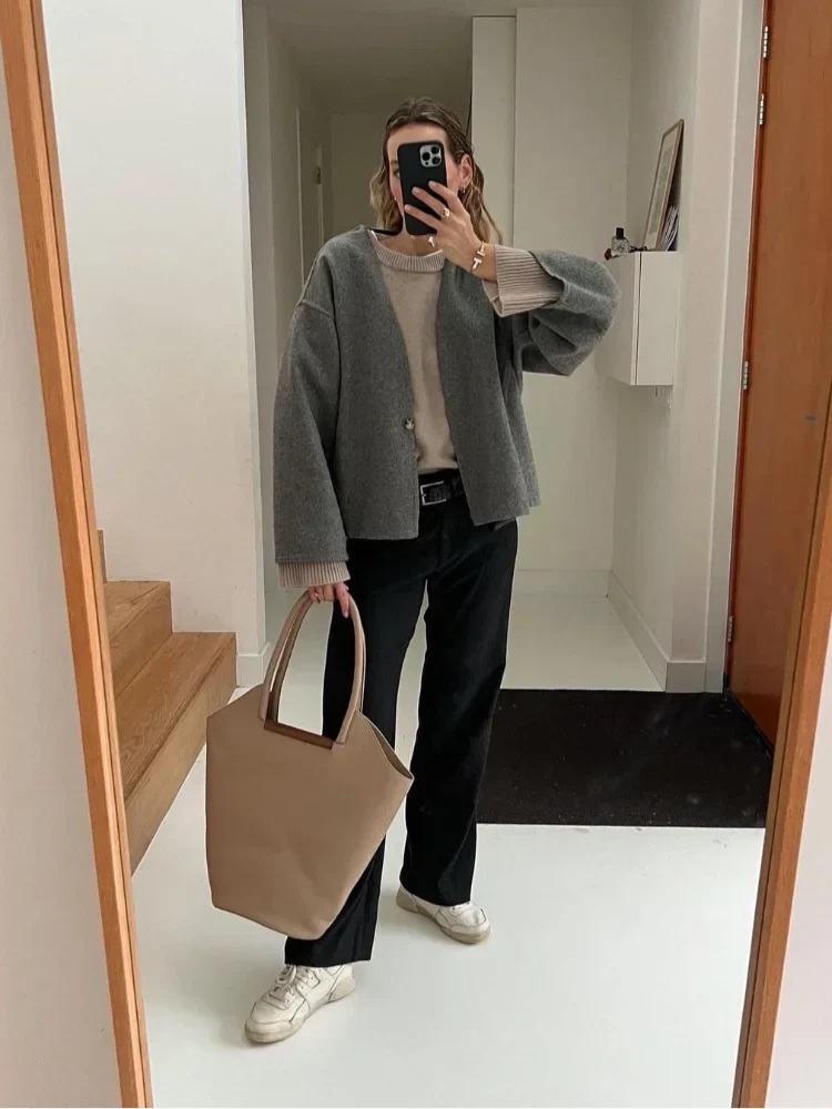 Rowan – oversized wollen jas met dropped shoulders