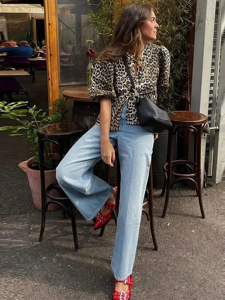 Sophie - Panter Bow Blouse