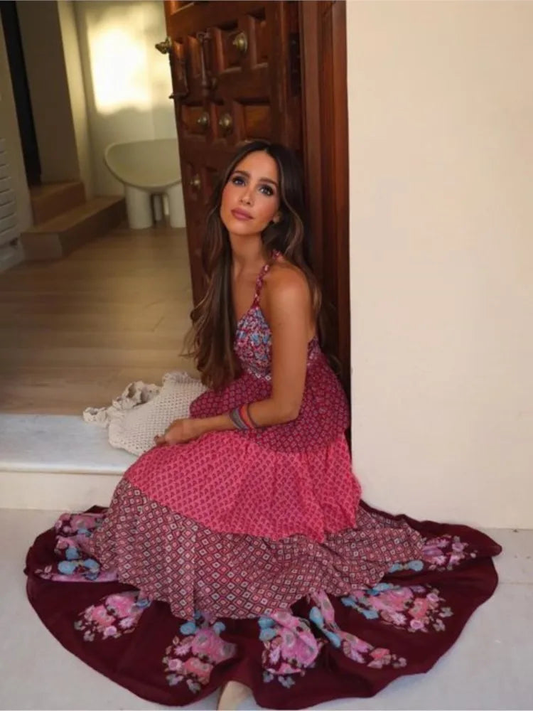 Luna – Bohemian patchwork maxi-jurk voor dames