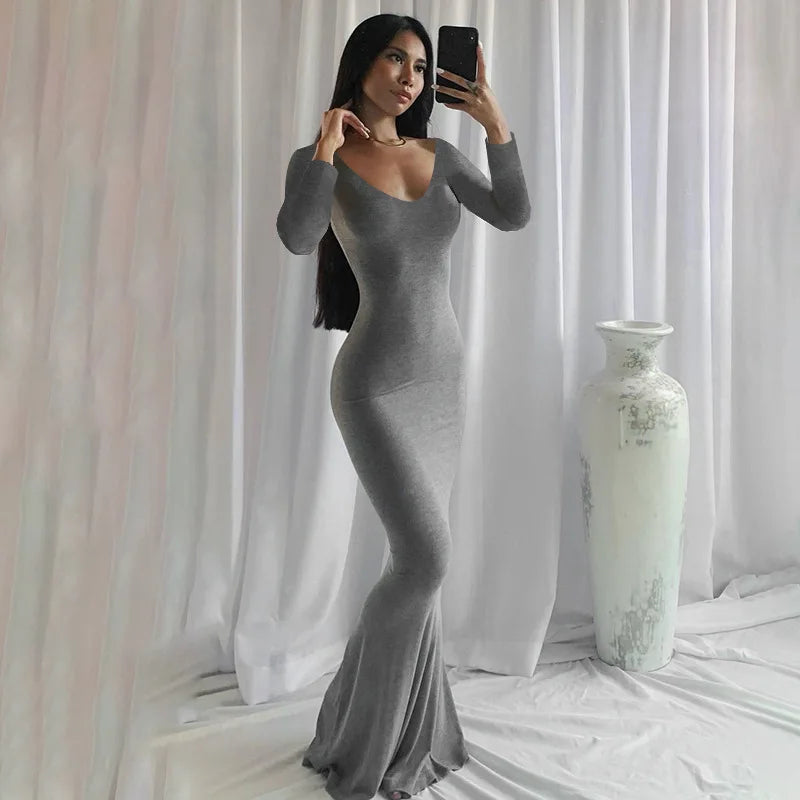 Nina – Slim fit bodycon maxi jurk