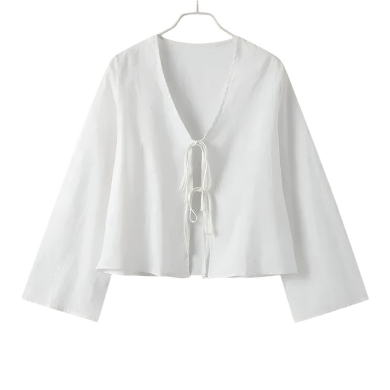 Sofia - Linnen Blouse met Striksluiting