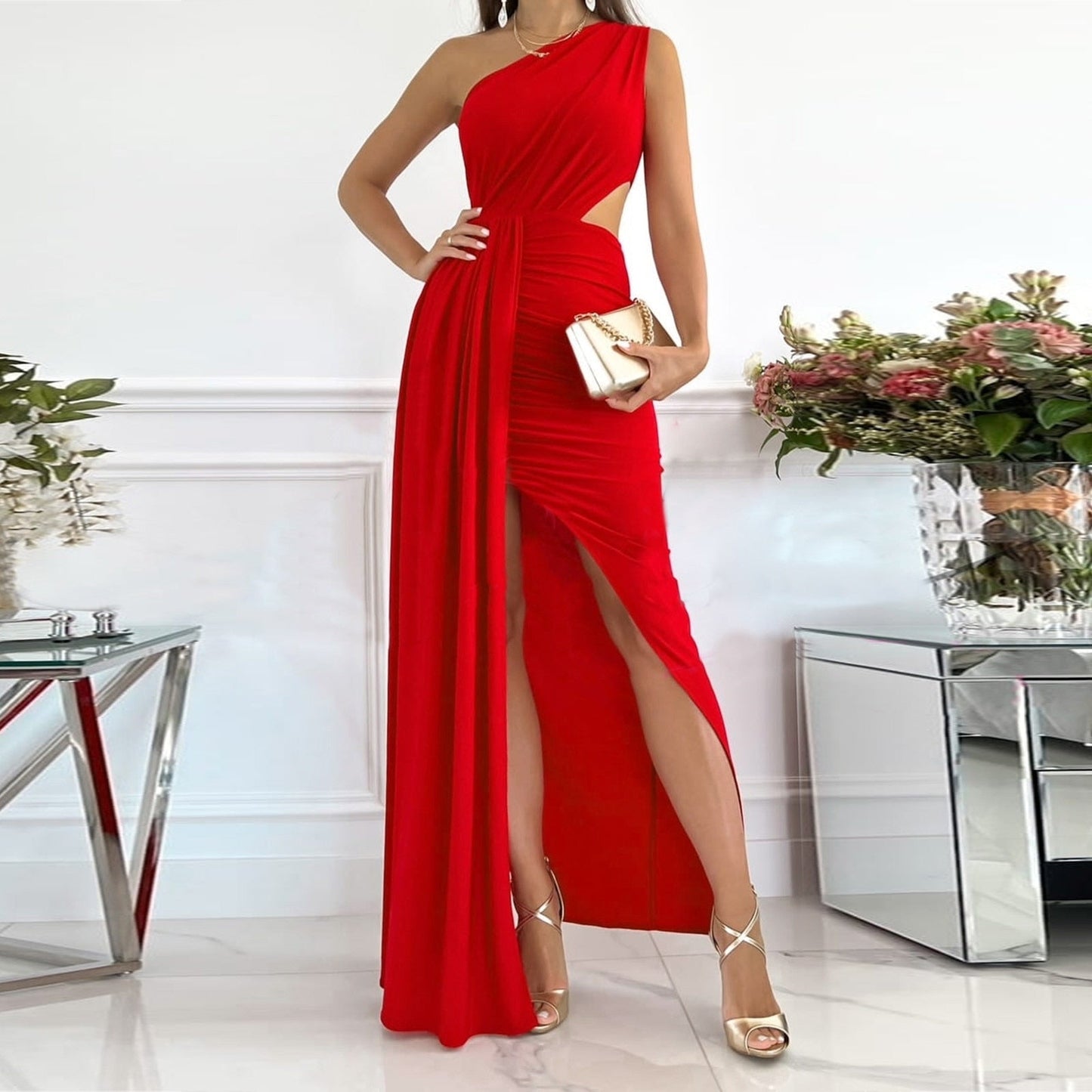 Lena – viscose Maxi zomer jurk met v-hals