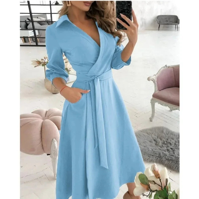 Julia – Getailleerde Maxi Wikkel Jurk Met tailleband