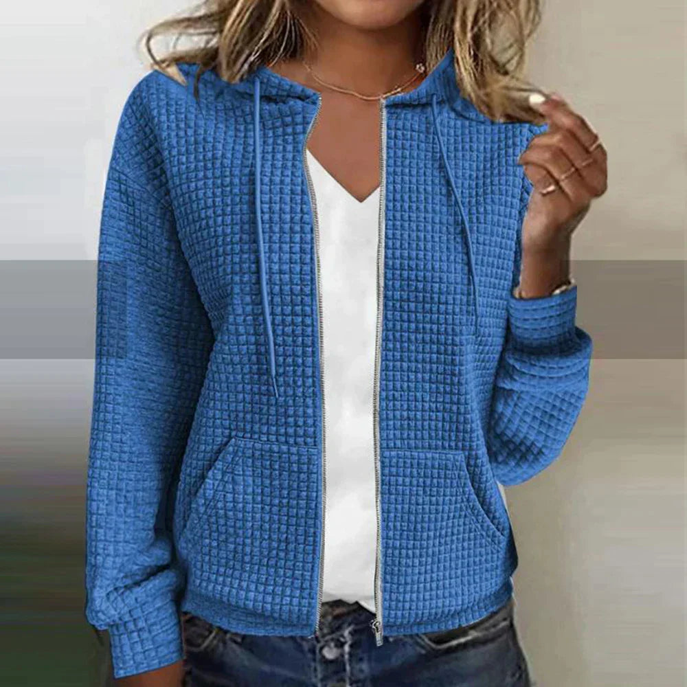 Amandine – gewatteerde dames jas van polyester met capuchon
