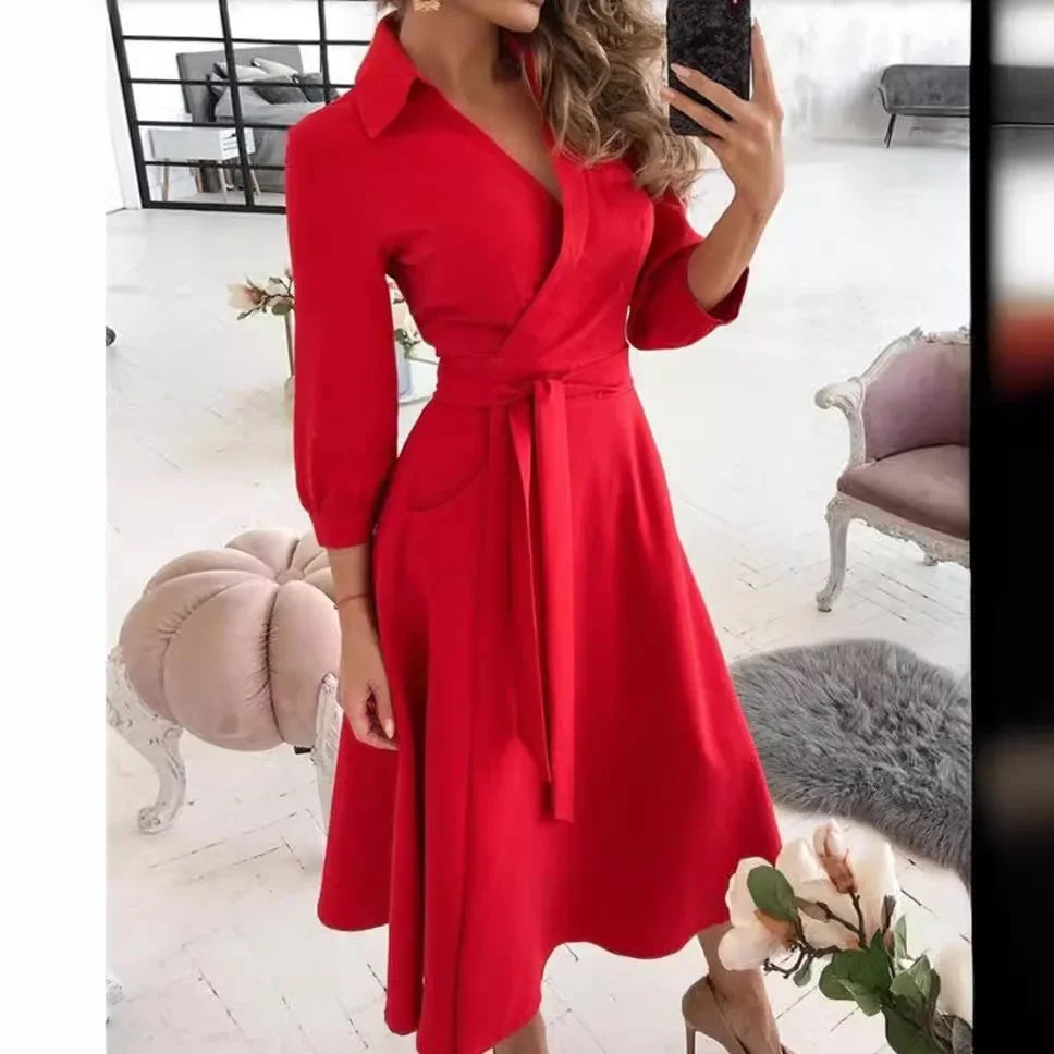 Julia – Getailleerde Maxi Wikkel Jurk Met tailleband