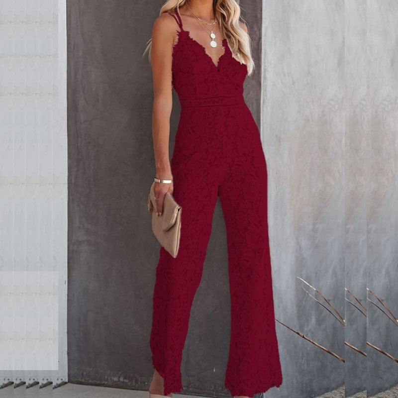 Isla - - Ibiza Stijl Jumpsuit Met Hoge Taille & Zachte Stof