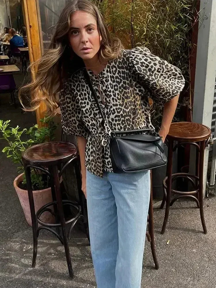 Sophie - Panter Bow Blouse