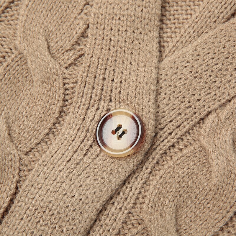Noelle – lang dames cardigan vest van polyester met knoopsluiting en zakken
