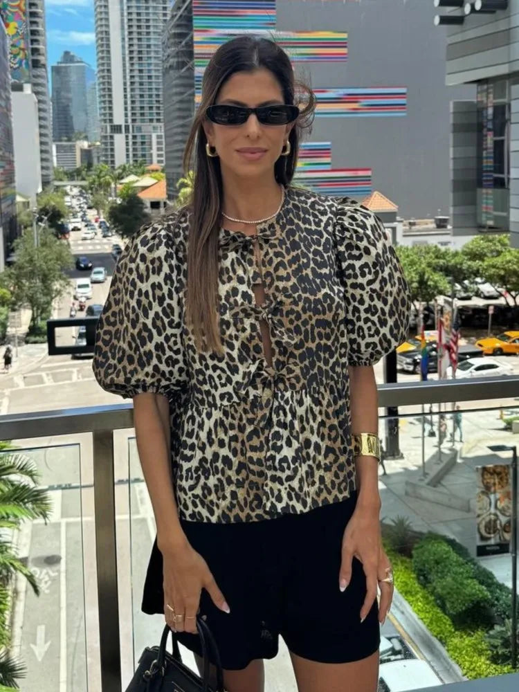 Sophie - Panter Bow Blouse