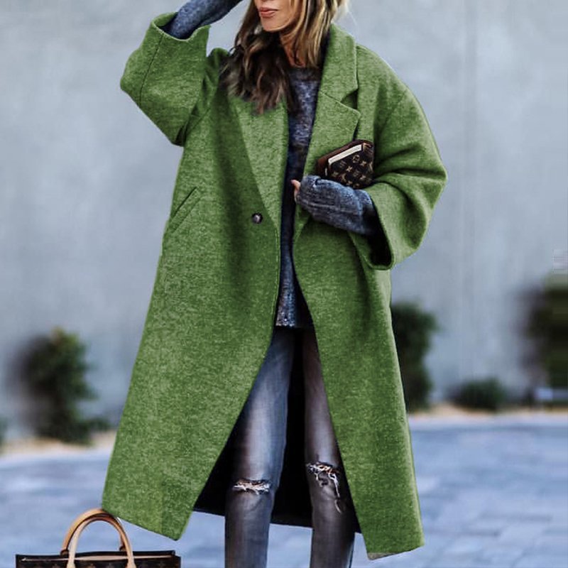 Jolie – lange trenchcoat met effen kleur en elegante snit