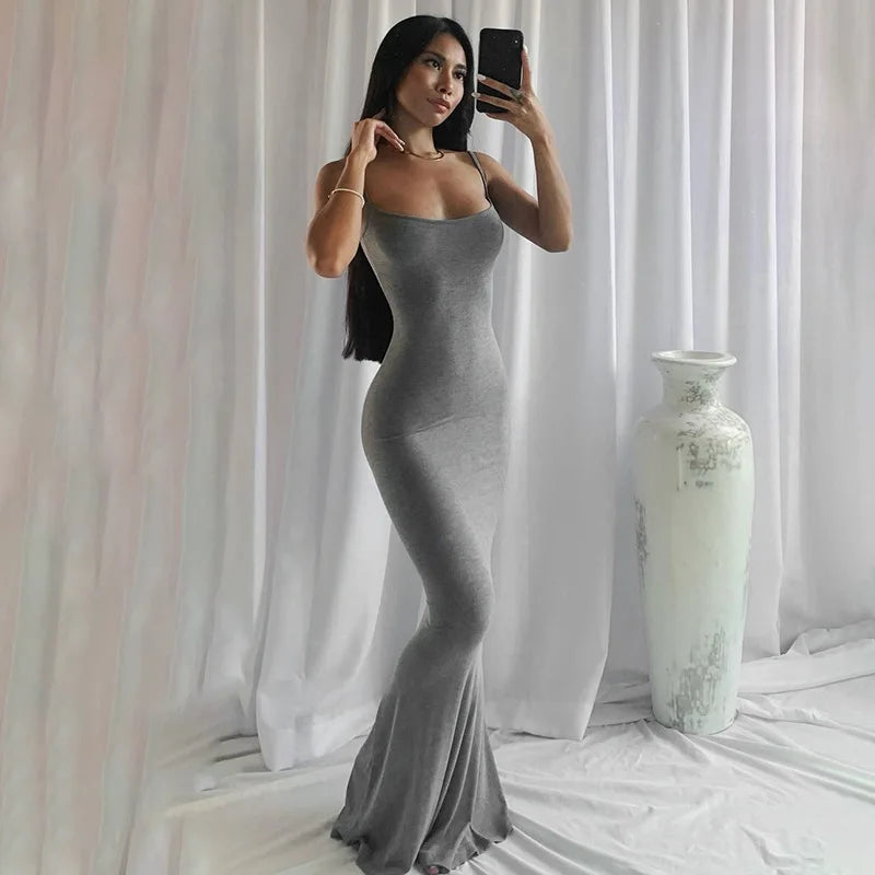 Nina – Slim fit bodycon maxi jurk