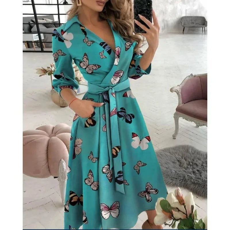 Julia – Getailleerde Maxi Wikkel Jurk Met tailleband