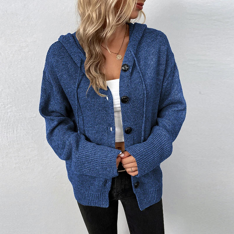 Bo – dikgebreid cardigan-vest met capuchon