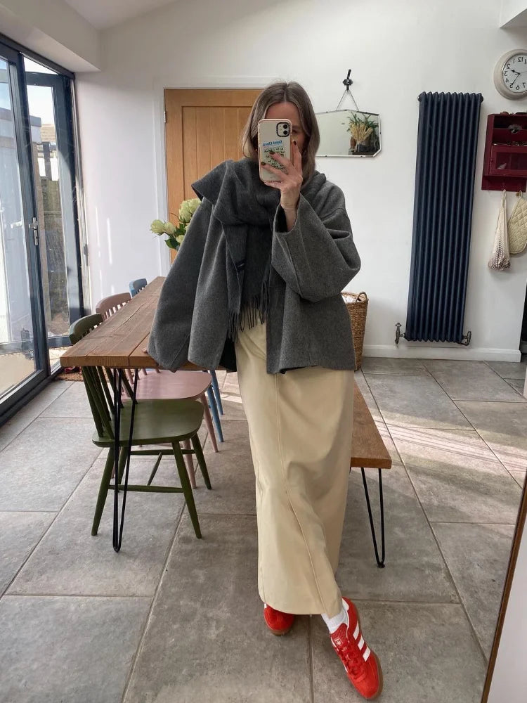 Rowan – oversized wollen jas met dropped shoulders
