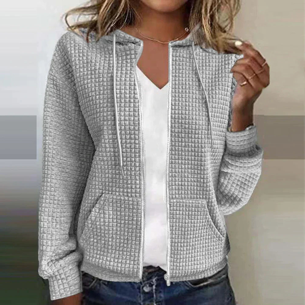 Amandine – gewatteerde dames jas van polyester met capuchon