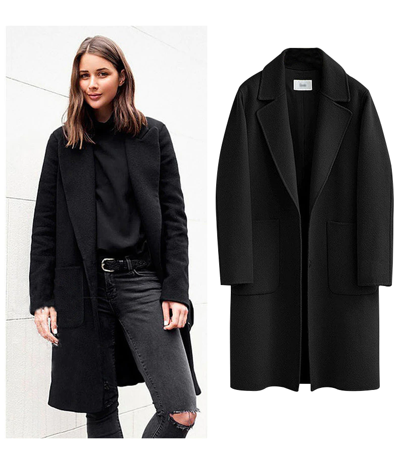 Camille – oversized trenchcoat met knielengte en lange mouwen