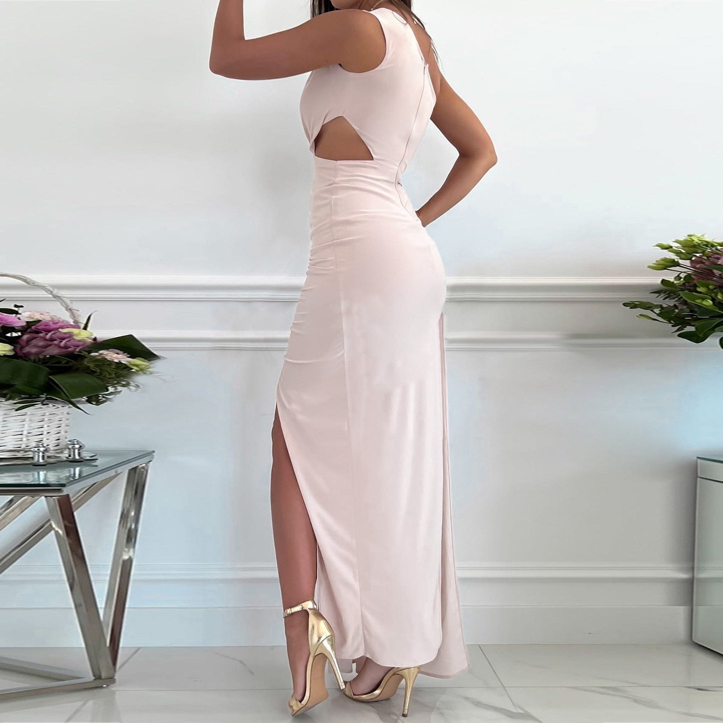 Lena – viscose Maxi zomer jurk met v-hals