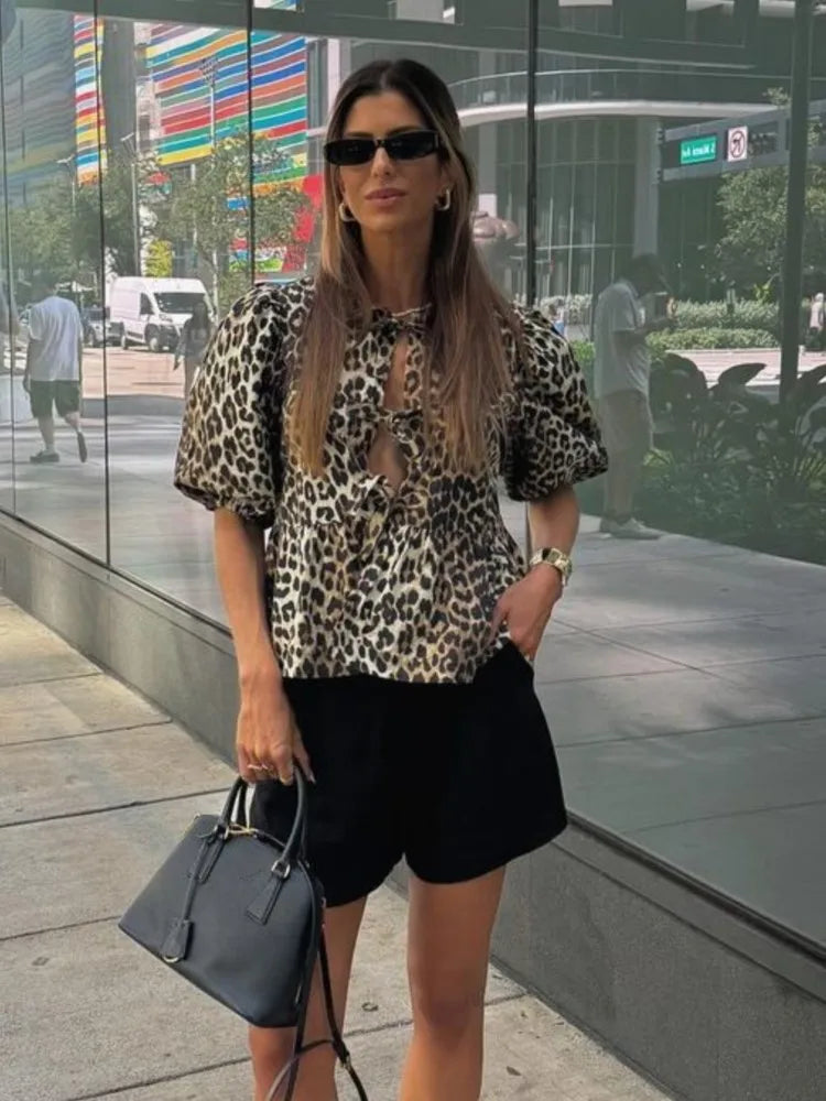 Sophie - Panter Bow Blouse