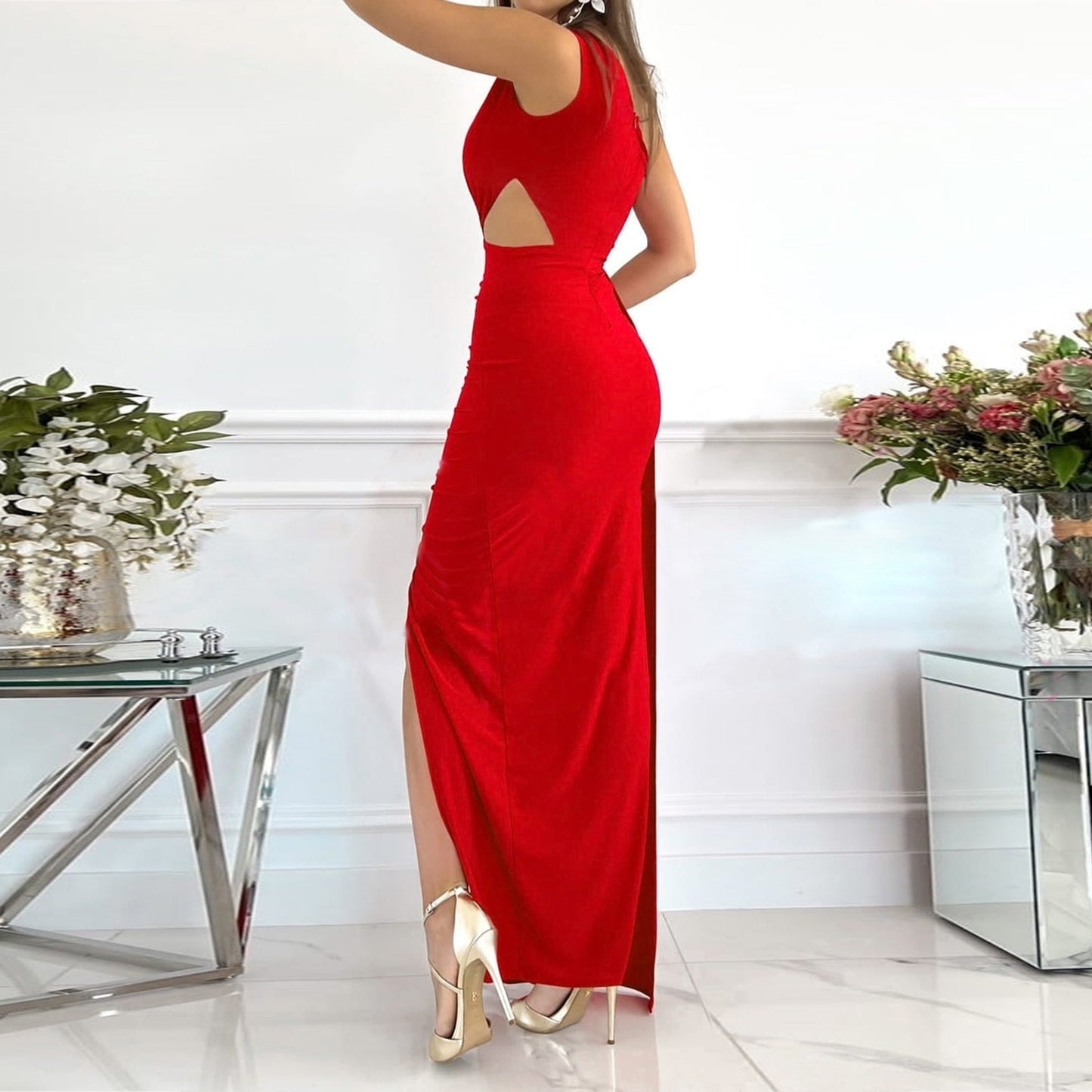 Lena – viscose Maxi zomer jurk met v-hals
