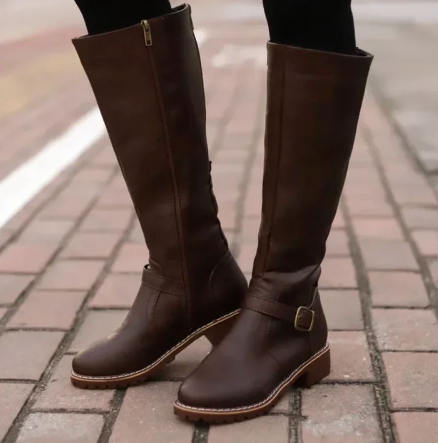 Isabel – vegan kniehoge winterlaarzen met casual pasvorm