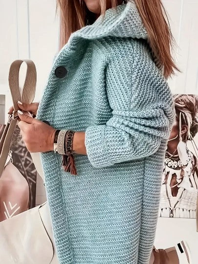 Laura – lange cardigan-vest met capuchon en relaxte pasvorm