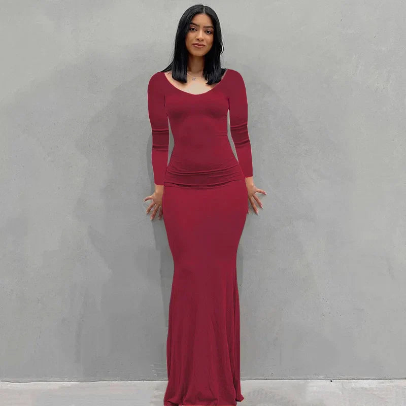 Nina – Slim fit bodycon maxi jurk