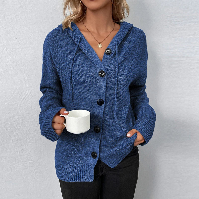 Bo – dikgebreid cardigan-vest met capuchon