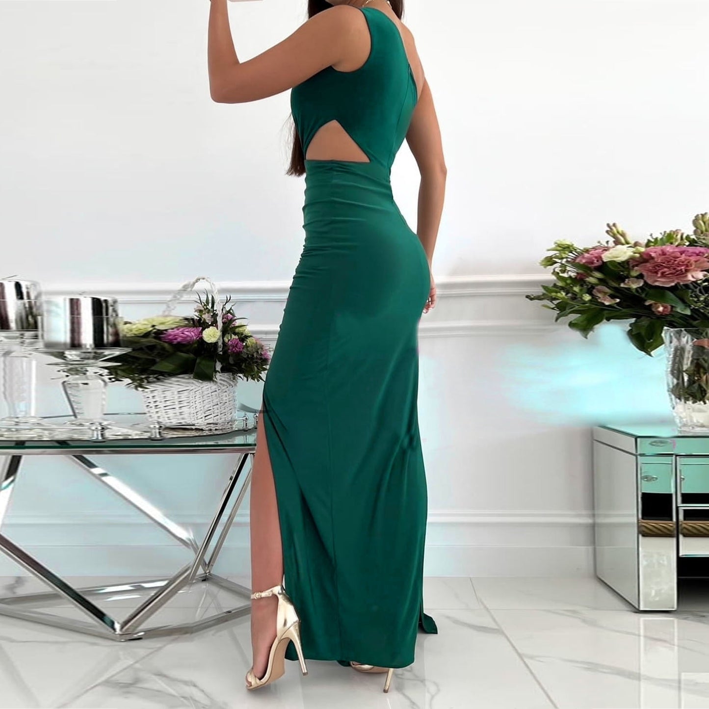Lena – viscose Maxi zomer jurk met v-hals
