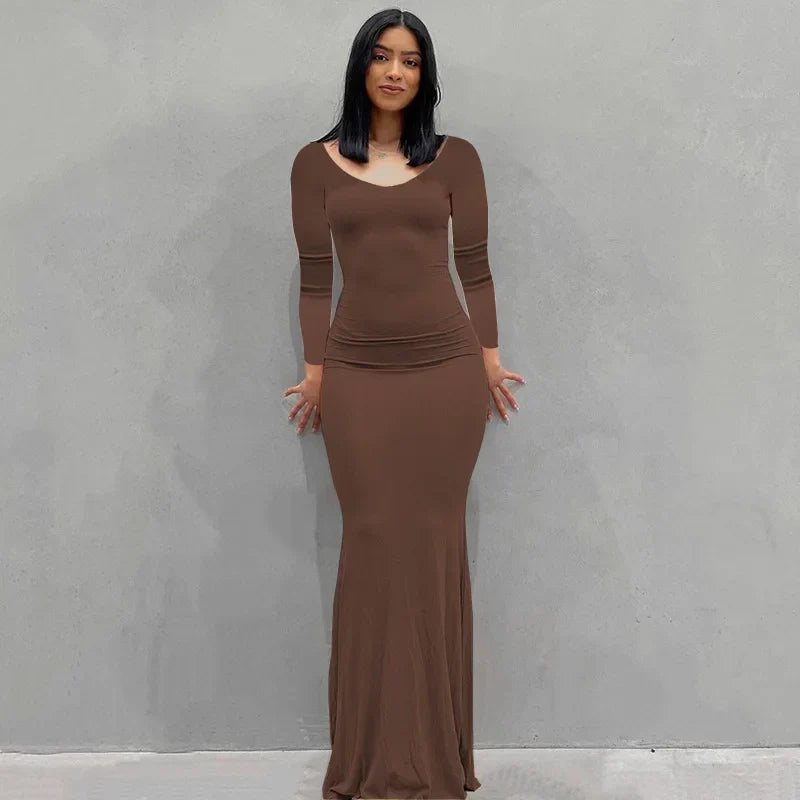 Nina – Slim fit bodycon maxi jurk