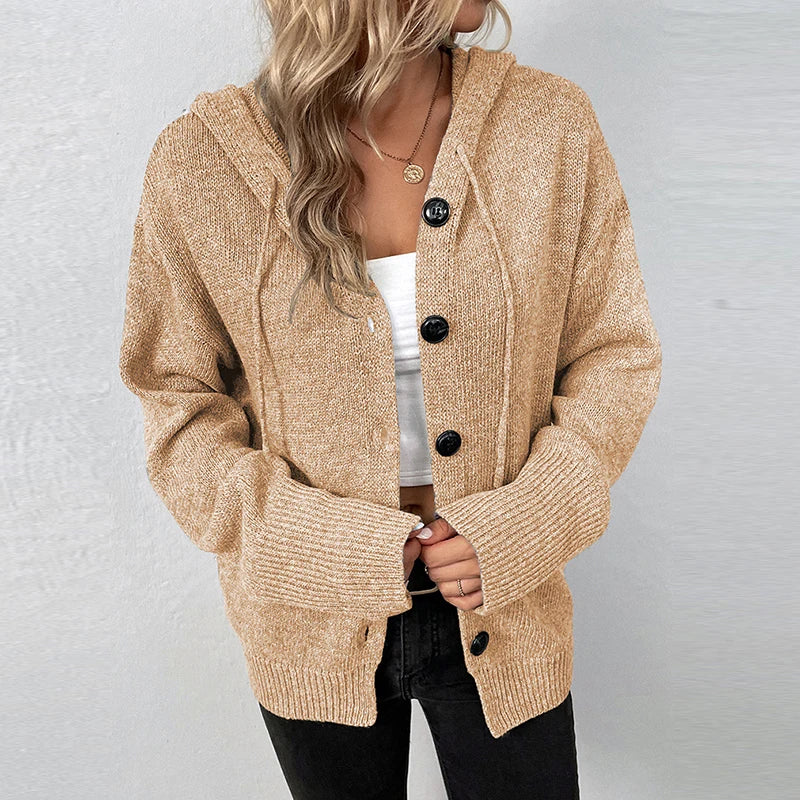 Bo – dikgebreid cardigan-vest met capuchon