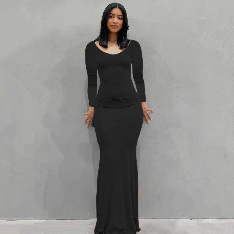 Nina – Slim fit bodycon maxi jurk