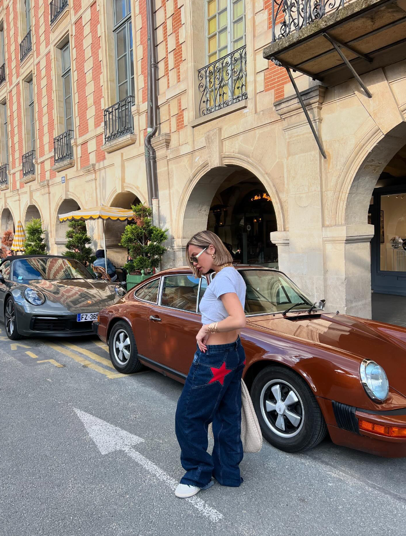 Sarah - Low-rise Denim Jeans Met Geborduurde Ster