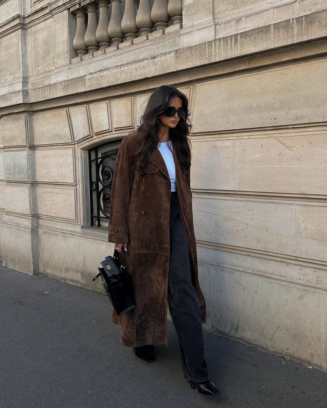 Paris - Luxe Faux Suède Trenchcoat
