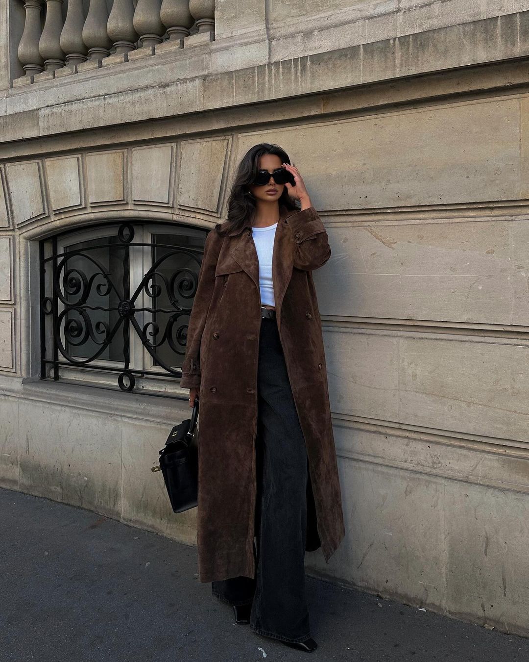 Paris - Luxe Faux Suède Trenchcoat