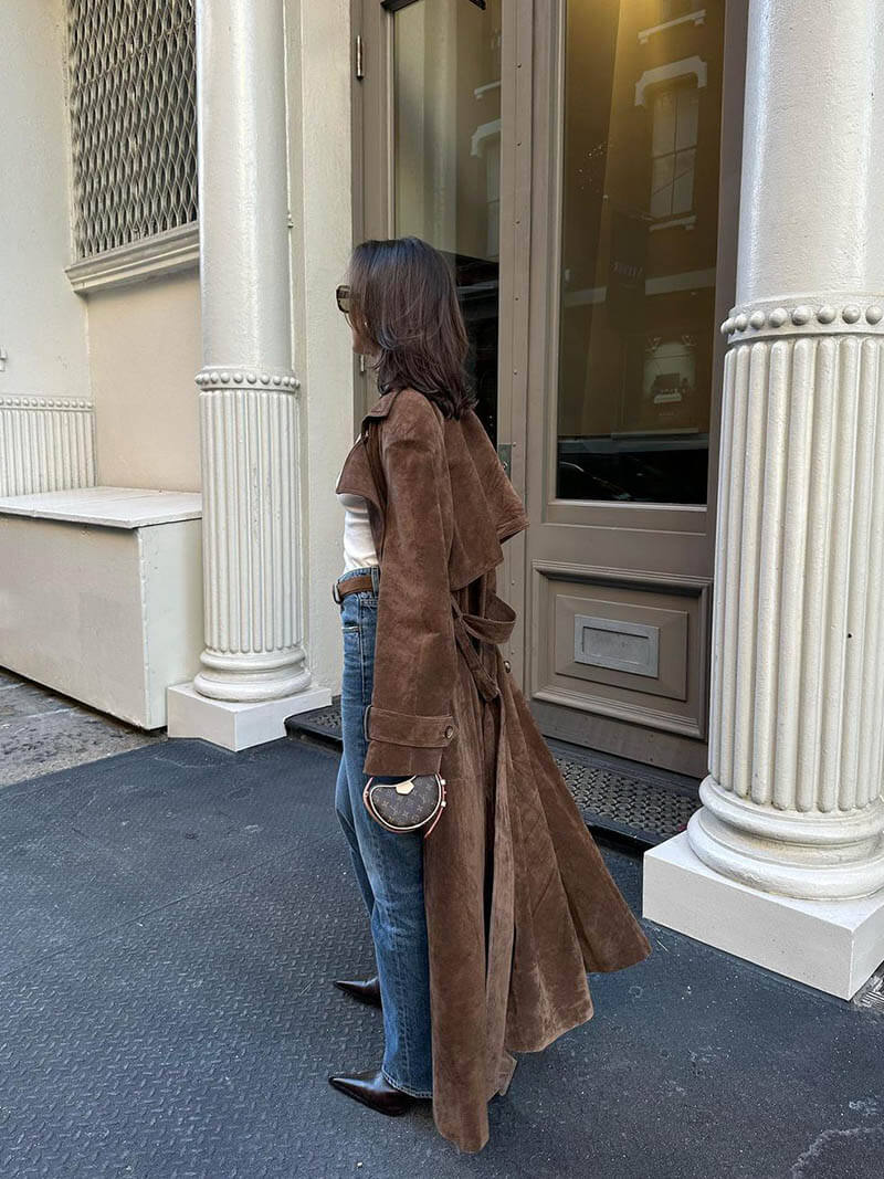 Paris - Luxe Faux Suède Trenchcoat