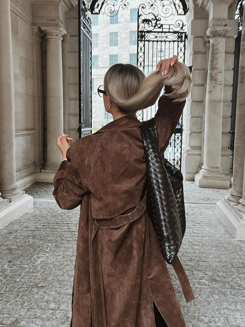 Paris - Luxe Faux Suède Trenchcoat