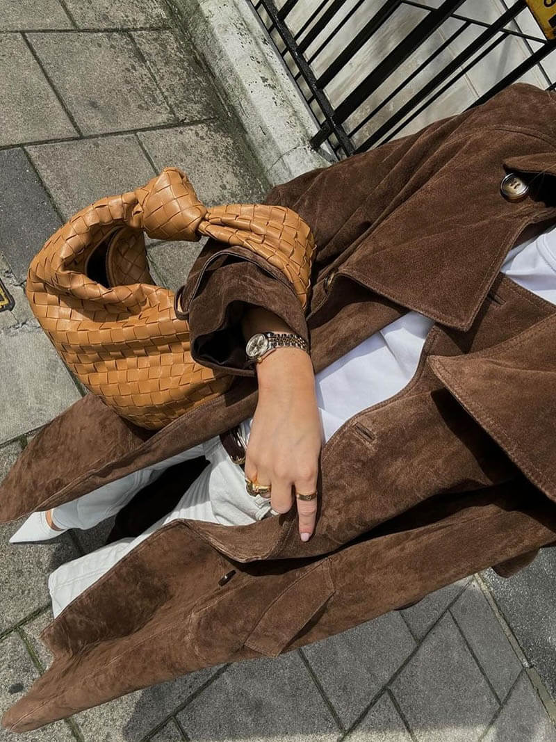 Paris - Luxe Faux Suède Trenchcoat