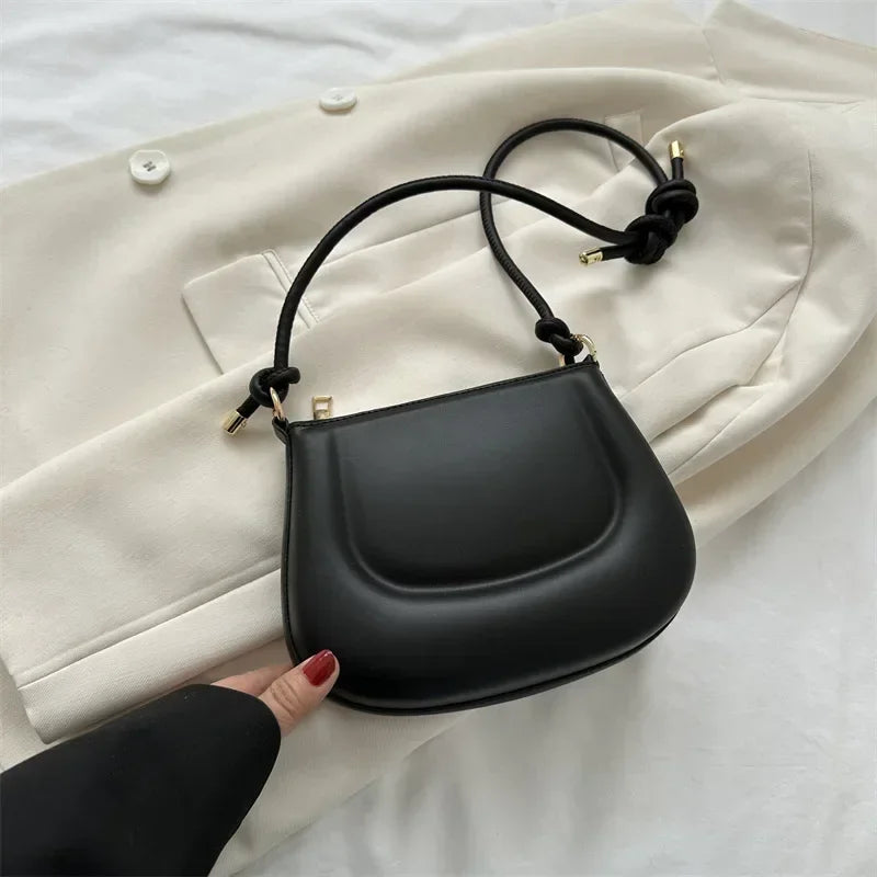 Lina – retro crossbody tas van pu leer met verstelbare riem