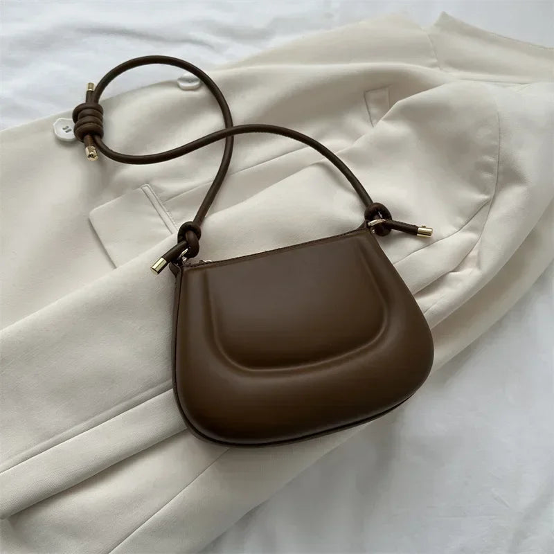 Lina – retro crossbody tas van pu leer met verstelbare riem
