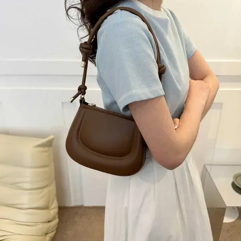 Lina – retro crossbody tas van pu leer met verstelbare riem