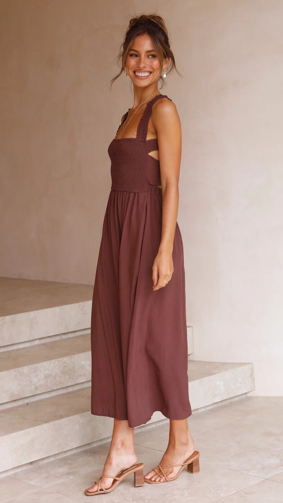Laida – Maxi Jurk met Strak Lijf en Vloeiende Rok