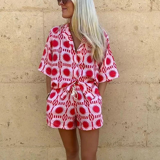 Chloe - Tweedelige Bloemenprint Zomerset Met Hoge Taille