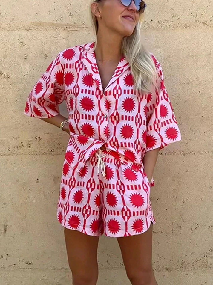 Chloe - Tweedelige Bloemenprint Zomerset Met Hoge Taille