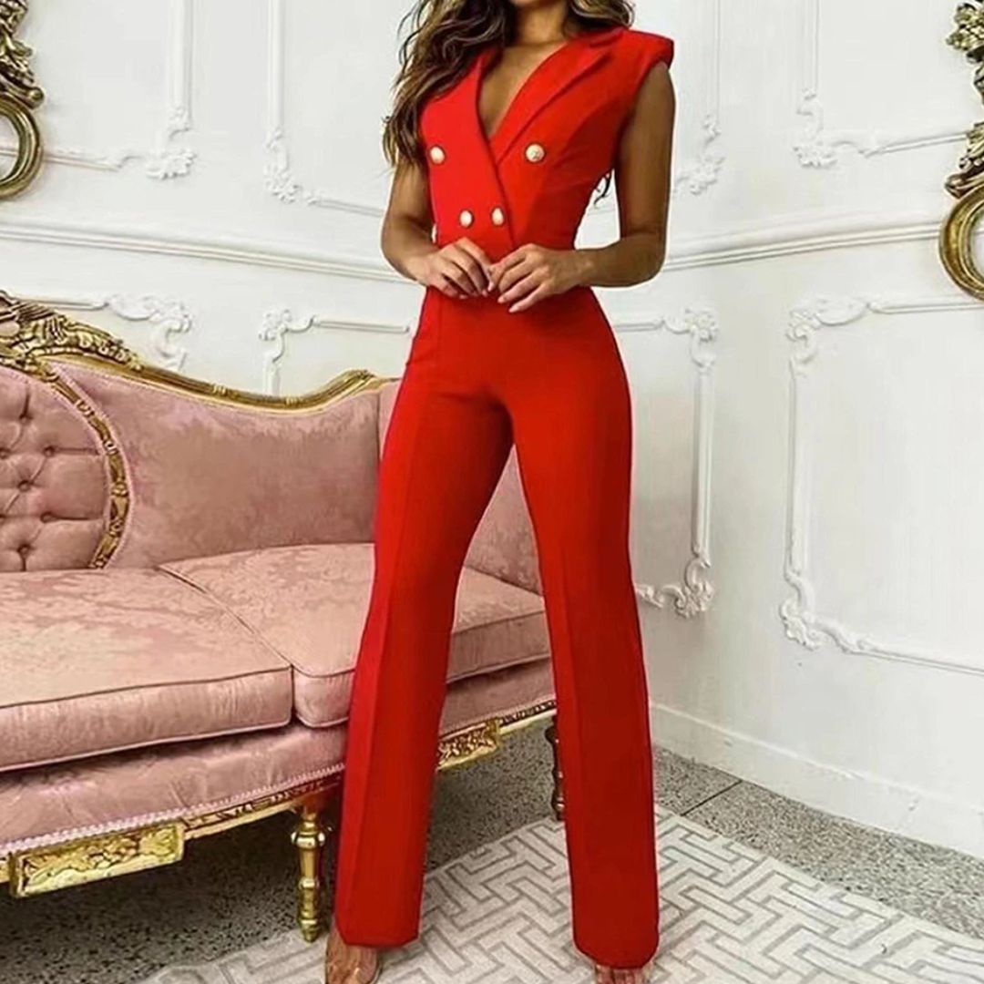 Aliah – Retro Jumpsuit met wijde broekspijpen