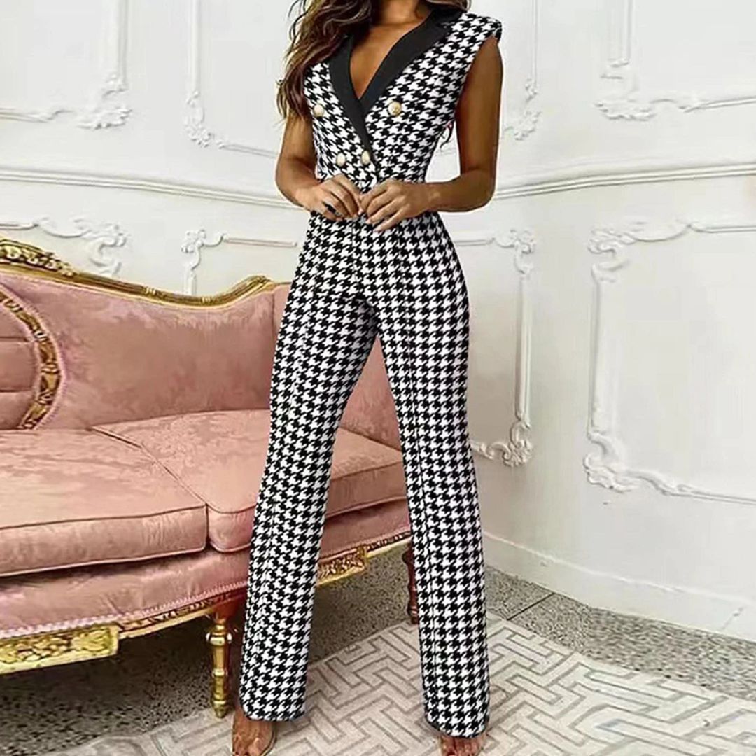 Aliah – Retro Jumpsuit met wijde broekspijpen