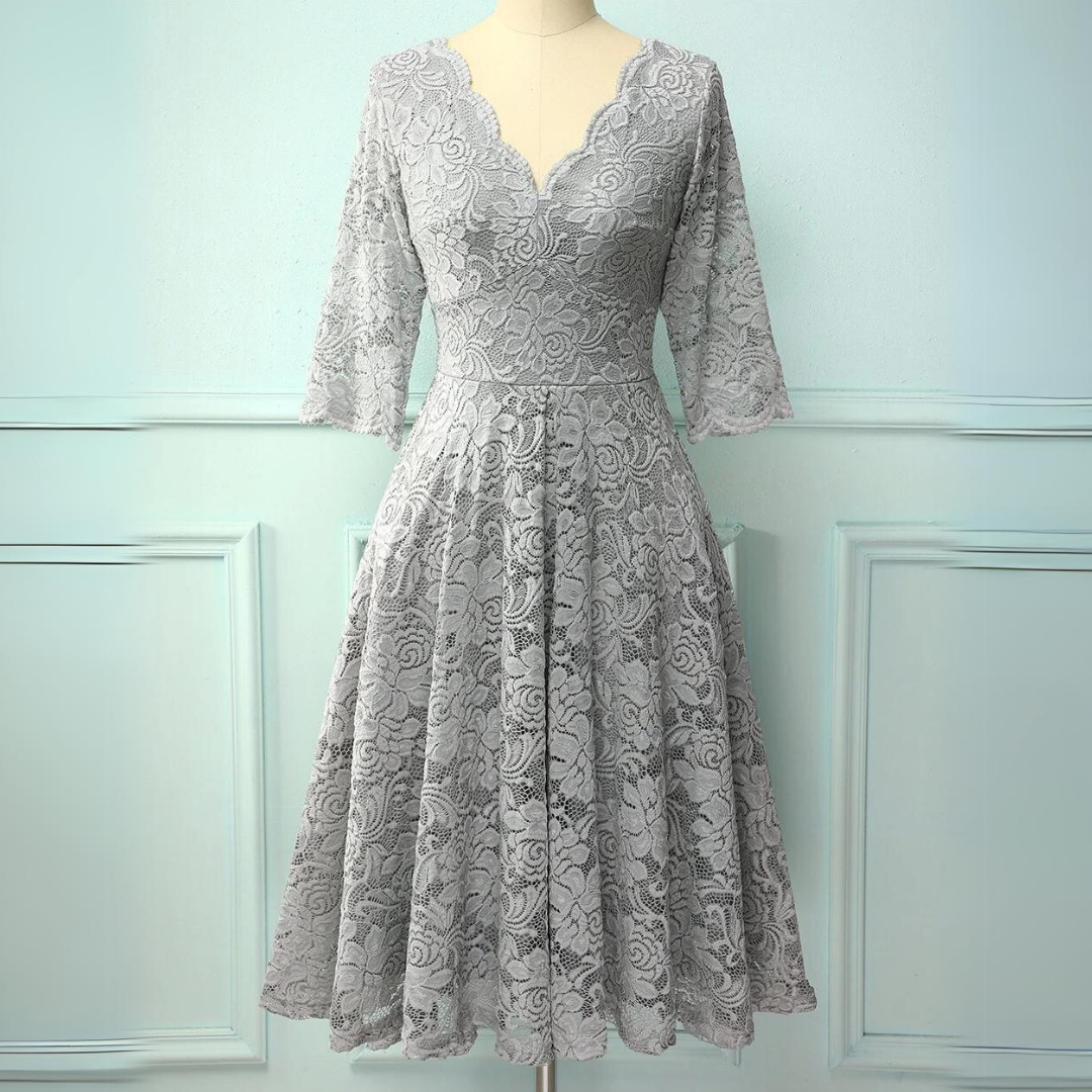 Sanne – Zomer midi jurk met driekwart mouwen en losse fit