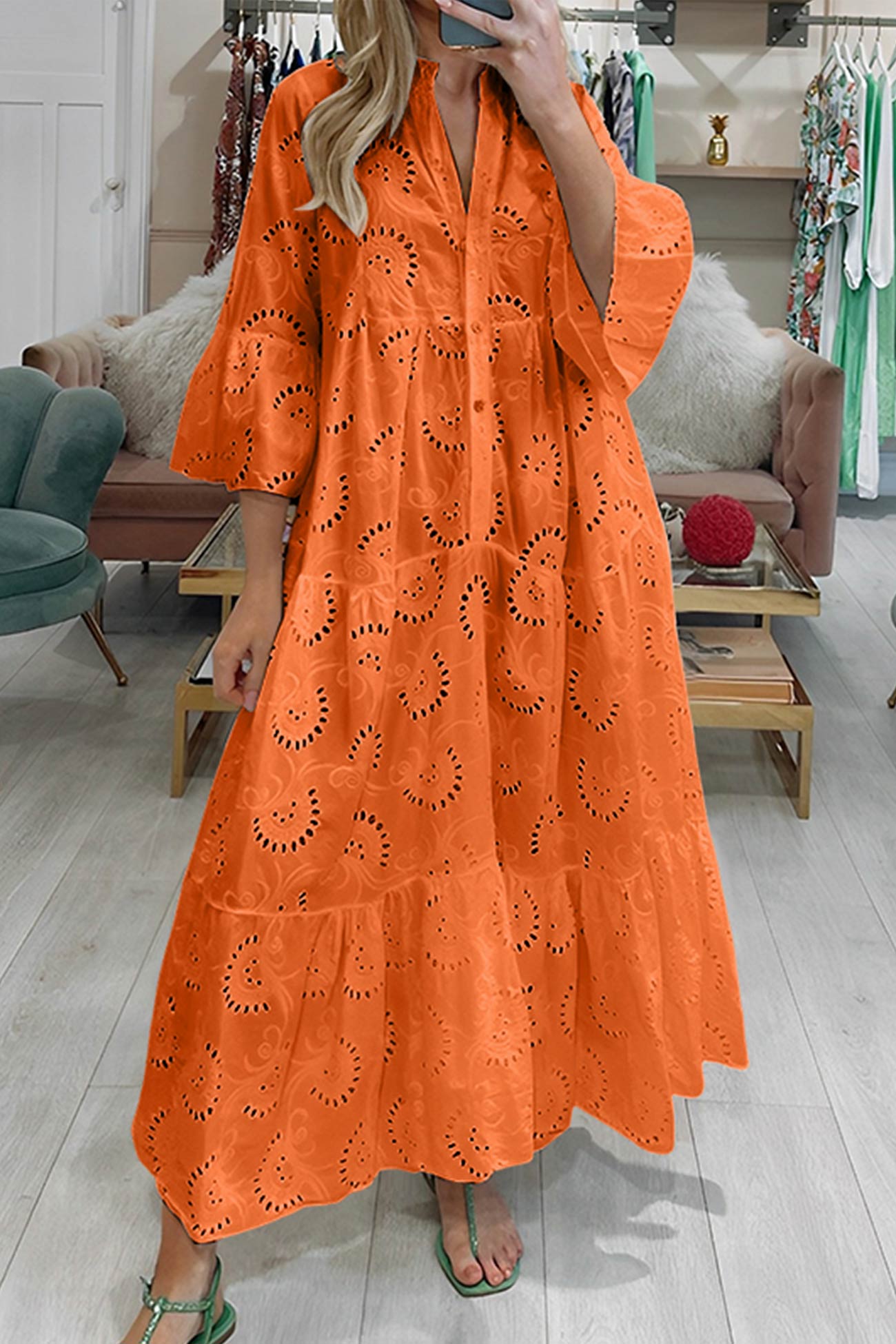 Flora – Maxi-jurk met romantische bloemenprint en vloeiende rok