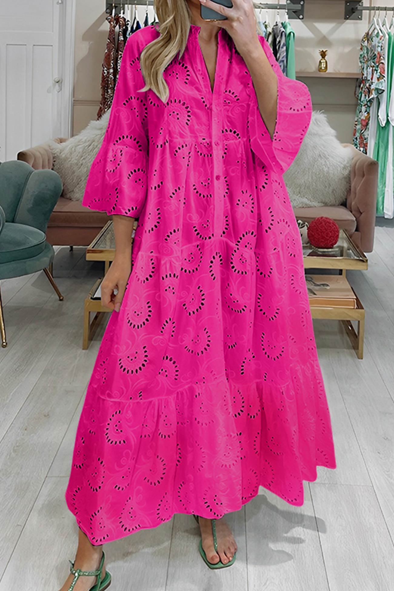 Flora – Maxi-jurk met romantische bloemenprint en vloeiende rok